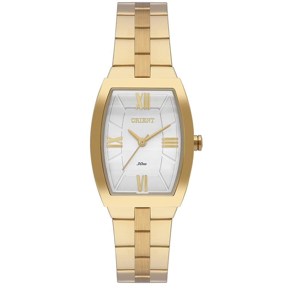 Relógio Orient Feminino Ref: Lgss0065 S3kx Retangular Dourado