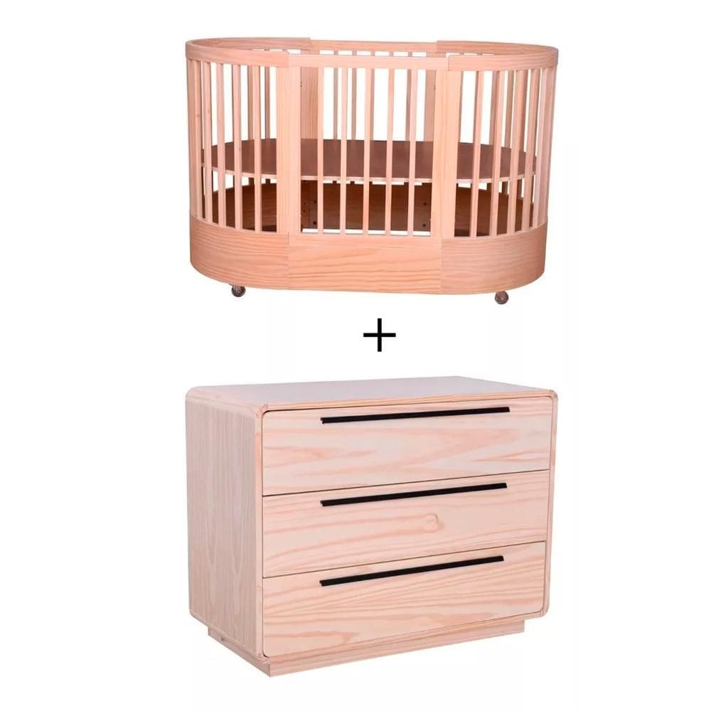 Quarto Bebê Completo Com Berço e Cômoda Coleção Wave Divicar