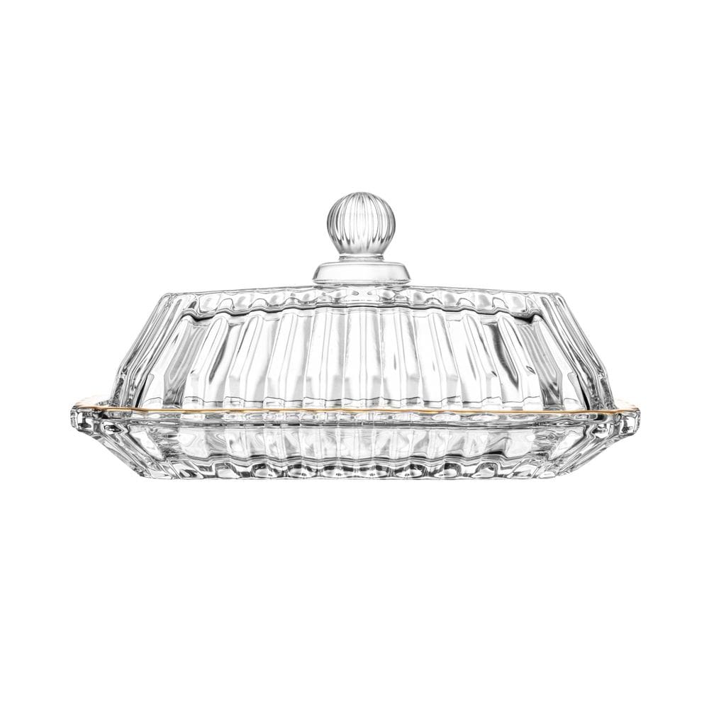 Manteigueira de Cristal com Fio de Ouro Imperatriz 17cm - Wolff