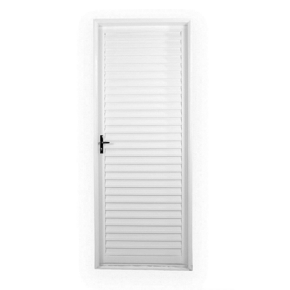 Porta De Aco Laminada Mgm Direita 215X85cm Rq120mm Branco