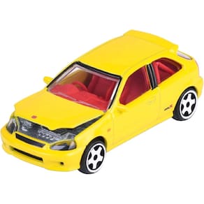 Miniatura Majorette Japan Series Honda Civic Type R EK9 1/64 Metal Amarelo