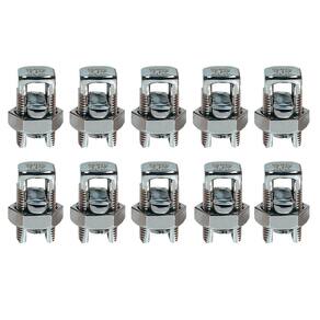 Kit 10 Conector Parafuso Fendido Cabos Fios 70mm Split Bolt