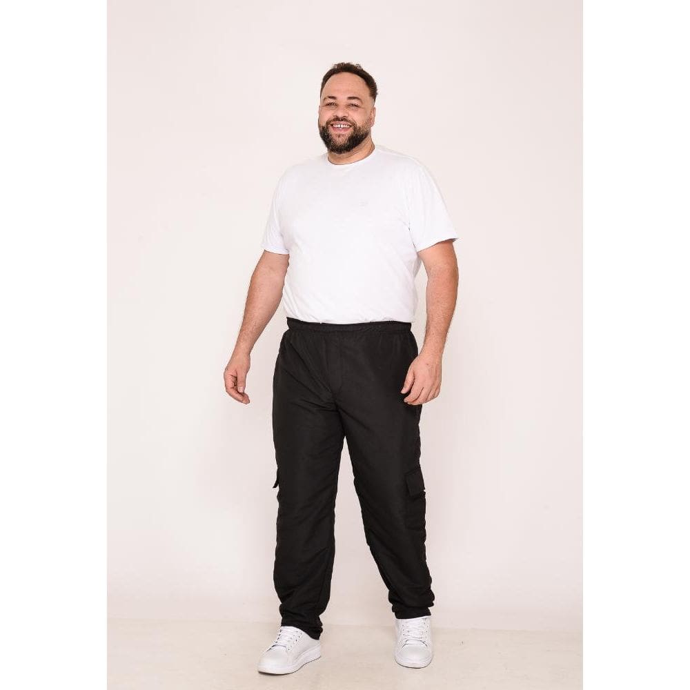 Calça Masculina Big Nylon Preto 7788 [F075]