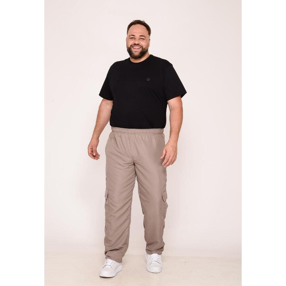 Calça Masculina Big Nylon Bege 7788 [F075]