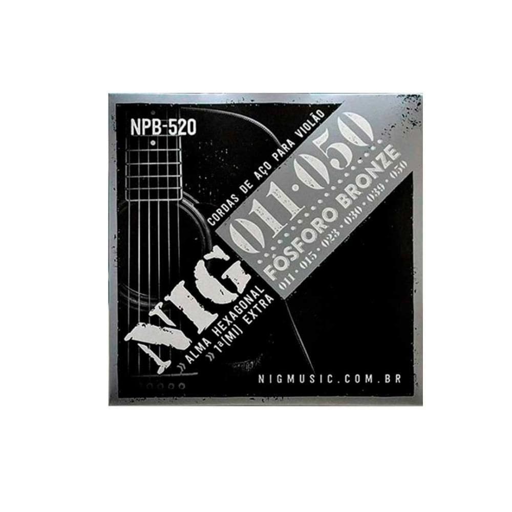 Encordoamento Violão Aço Fósforo Bronze 011&quot;-050&quot; Nig - Npb520 [F108]