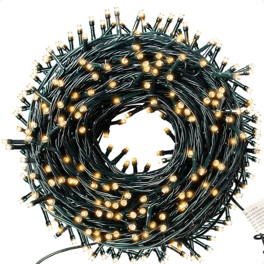 5 Cordão Luminoso Led Pisca Pisca 8 Funções 200 Leds Taschibra 110V 6500K Luz Fria