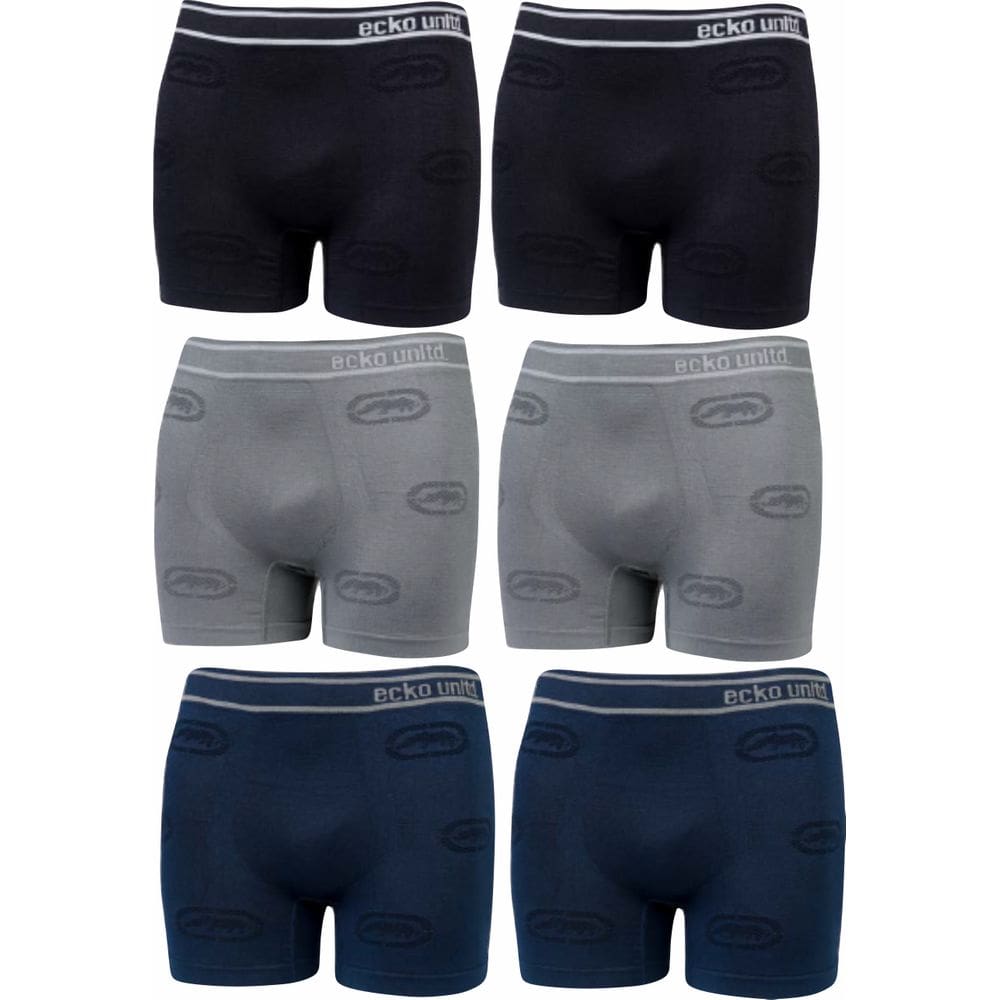 Kit 6 Cuecas Boxer Microfibra Sem Costura Adulto Ecko