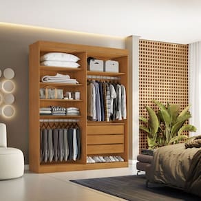 Closet Casal sem Portas 3 Gavetas Caribe Cinamomo