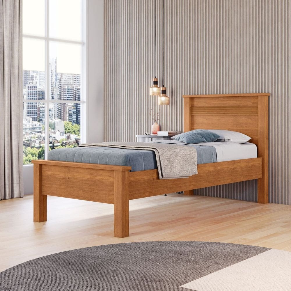 Cama Solteiro 102cm x 206cm x 107,5cm Cinamomo