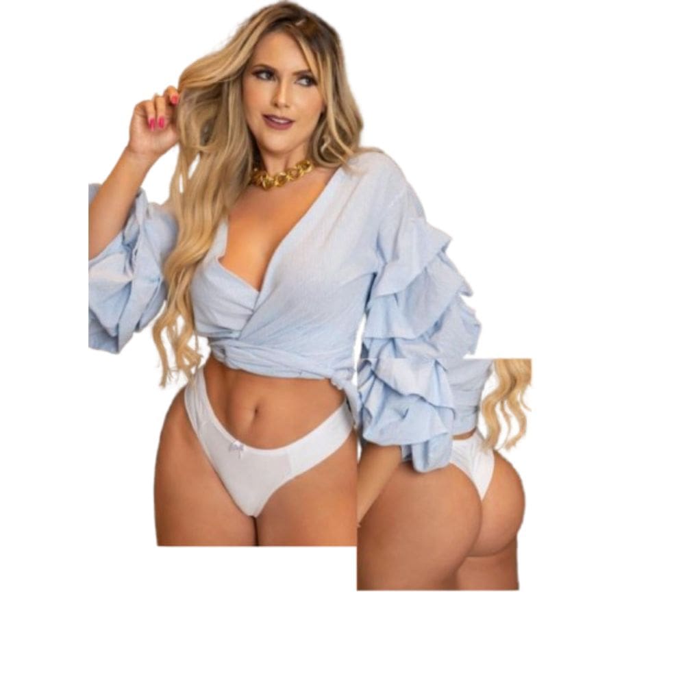 Kit 6 Calcinhas Fio Dental Duplo Sensual Microfibra Feminino Adulto