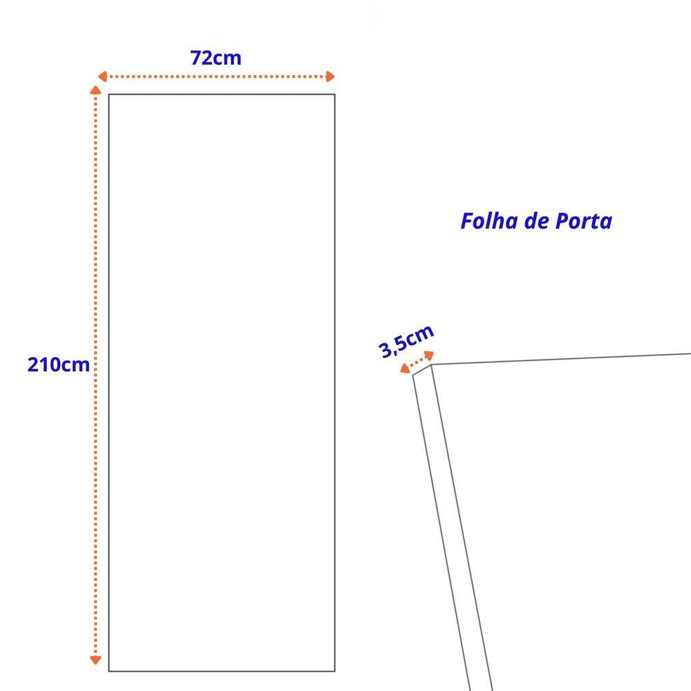 Porta de Madeira Maciça 210x72cm Lisa 00 | Casas Bahia