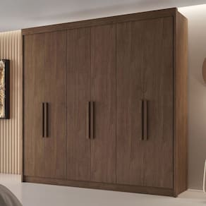 Guarda Roupa Casal 6 Portas 4 Gavetas Miami 100% MDF Cacau