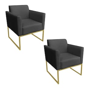 Kit 02 Poltronas Marisa Base Dourado Preto