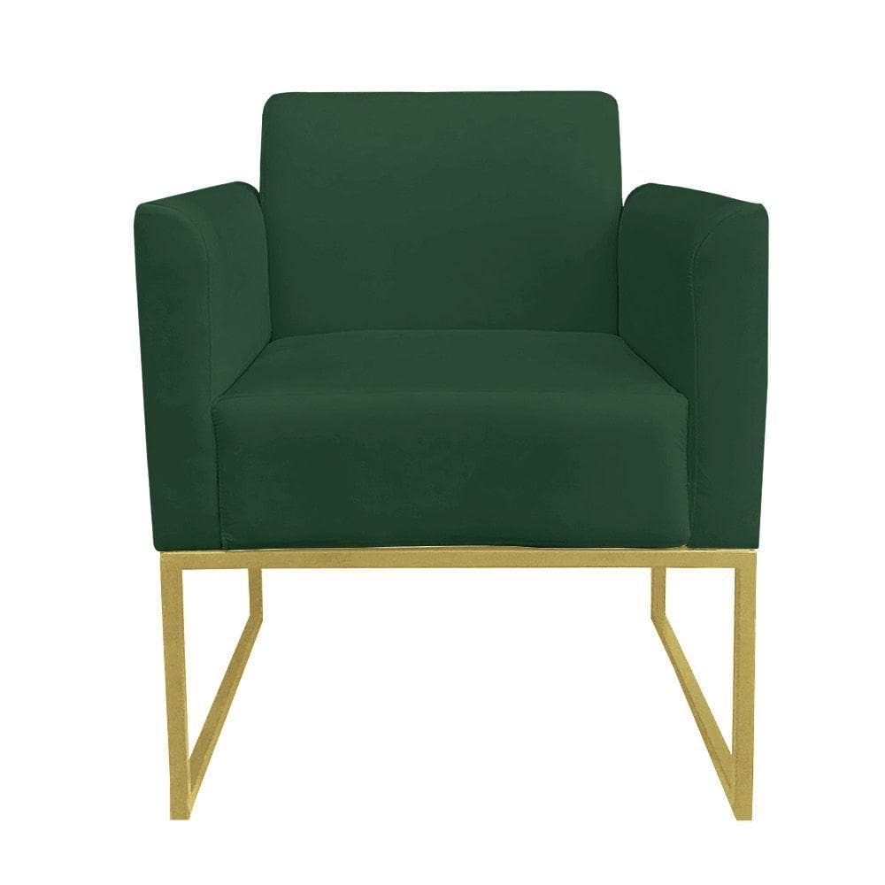 Kit 02 Poltronas Marisa Base Dourado Verde