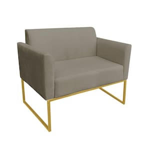 Namoradeira Marisa Suede Marrom Rato Dourado