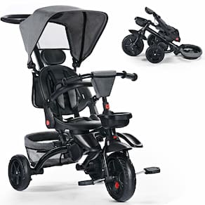 Triciclo infantil TODEFULL TODEFULL Folding 8 em 1 cinza 1-5 anos