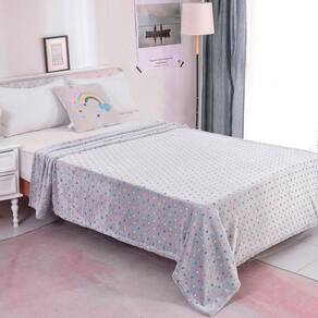 Manta Infantil 150x200cm Flannel Fantasy Cinza Com Bolinhas Cazza