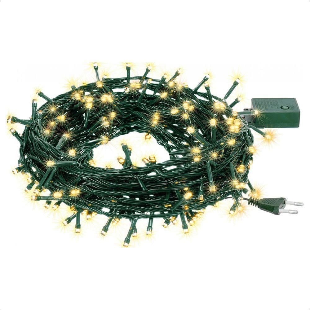 Cordão Luminoso Led Pisca Pisca 8 Funções 100 Leds Taschibra 220v 3000k Luz Quente