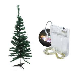 Árvore De Natal 30Cm 25 Galhos Com Pisca Colorido A Pilha