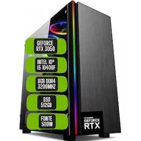 PC Gamer Skill Win Intel 10ª Geração Core i5 10400F 8GB DDR4 Placa de vídeo Geforce RTX 3050 8GB SSD 512GB STL-034