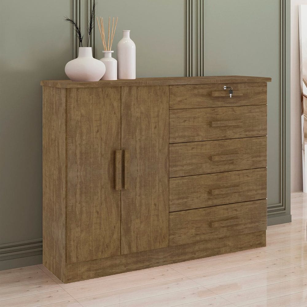 Cômoda Sapateira Para Quarto 5 Gavetas Ypê