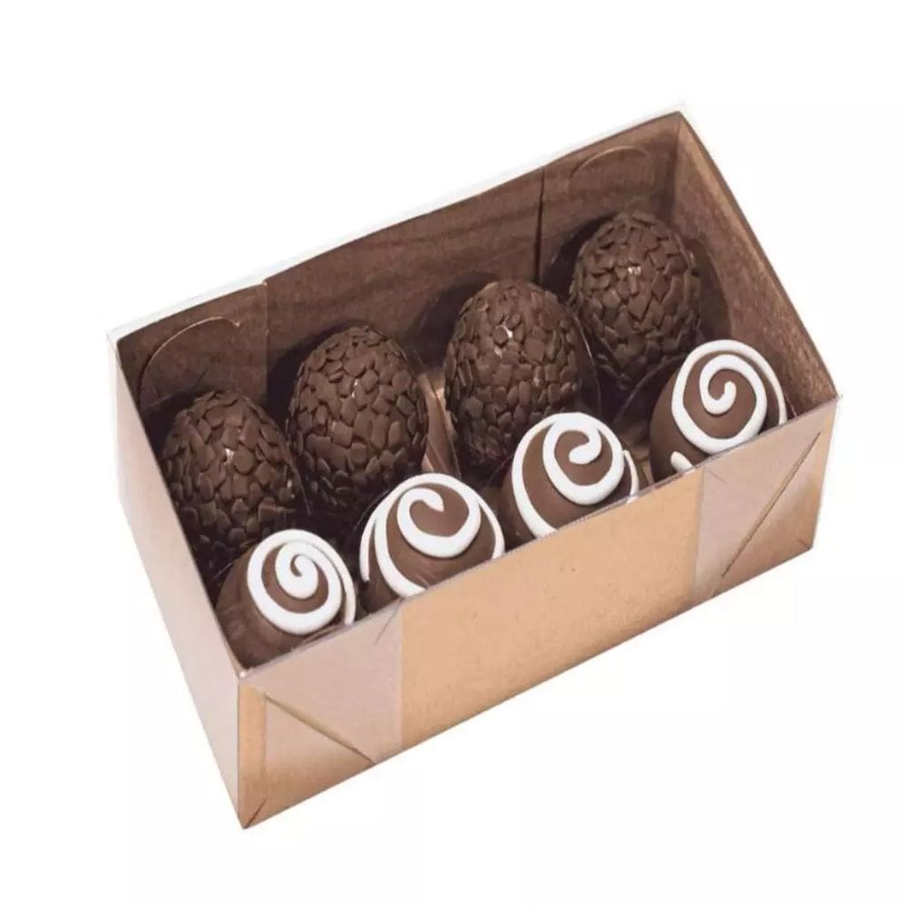 Caixa Kraft 16x4cm Para 8 Brigadeiros (Ideal Para Doces Gourmet e Docinhos) 30 Peças Ideia 4660