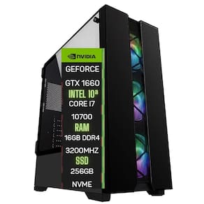 PC Gamer Skill Top Intel 10ª Geração Core i7 10700 16GB DDR4 Placa de vídeo Geforce GTX 1660 Ti 6GB SSD 256GB ST-067