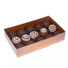 Caixa Kraft 20x4cm Para 15 Brigadeiros (Ideal Para Doces Gourmet e Docinhos) 30 Peças Ideia 4664