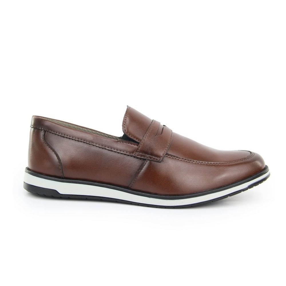 Sapato Social Sola Branca Elástico Footwear Confortavel Cafe