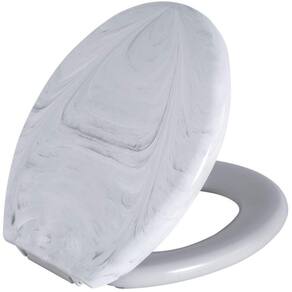 Assento para Vaso Sanitário Marmorizado Almofadado Astra Branco Mesclado TPKM/BR
