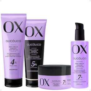 Glicólico: Shampoo, Condicionador 170ml e Máscara + Acidificante