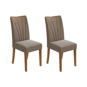 Cadeira Sala de Jantar Apogeu Kit 2 Un Amêndoa/Suede Bege - Lopas
