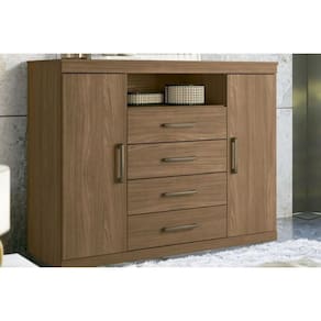 Cômoda de Quarto Master c/ 2 Portas 1 Nicho e 4 Gavetas Jatobá - Santos Andirá