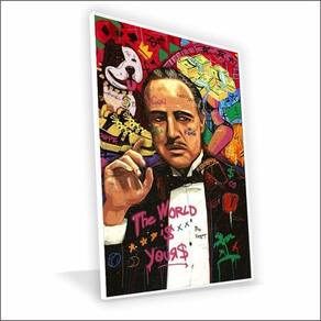 Quadro Poderoso Chefão Vinil Com Vidro Tamanho Moldura 20x20 Caixa Branca