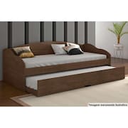 Sofá Cama Solteiro Funny III c/ Auxiliar Cacau - Conquista