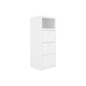 Arquivo de Escritório ME4118 c/ 3 Gavetas e 1 Nicho Branco - Tecno Mobili