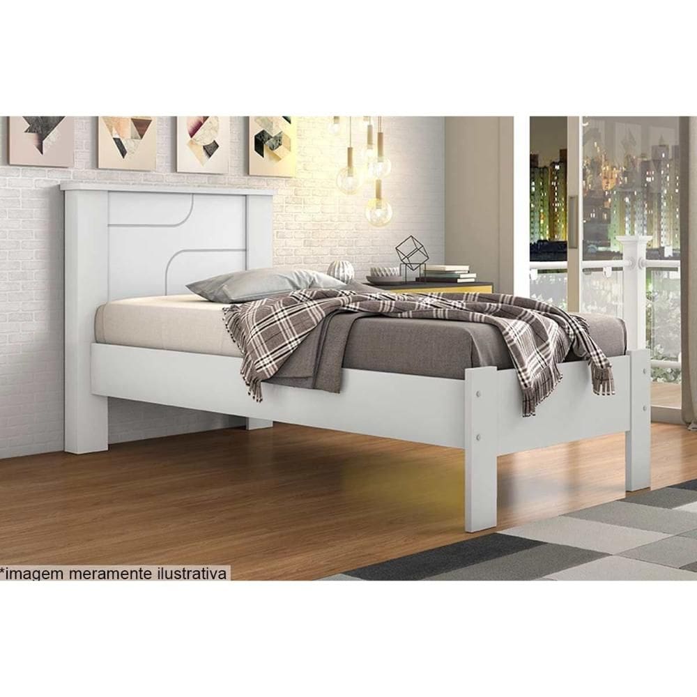 Cama Solteiro Pérola Branco - Conquista