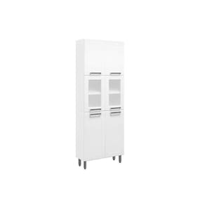 Paneleiro de Cozinha Múltipla 6037 c/ 6 Portas (2 c/ Vidro) 70cm Branco - Bertolini