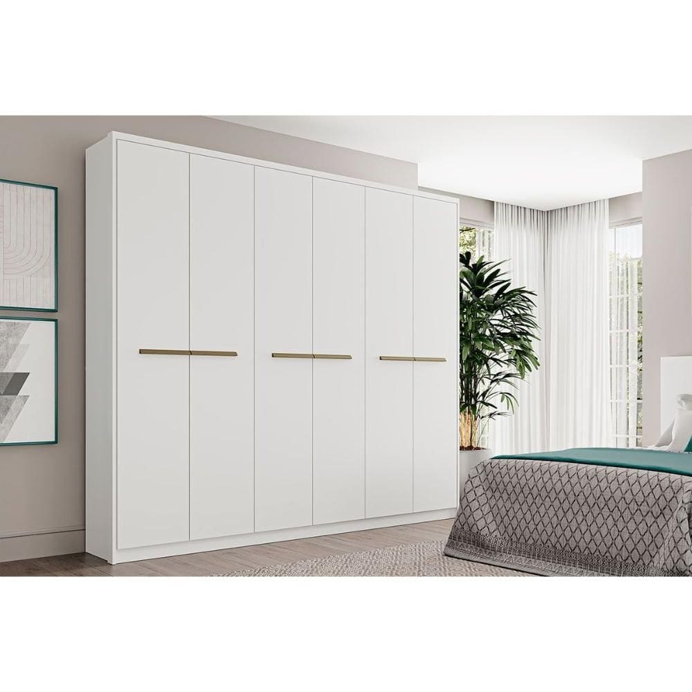 Guarda Roupa Casal 6 Portas e 3 Gavetas Belmont 1154 Branco - Carraro