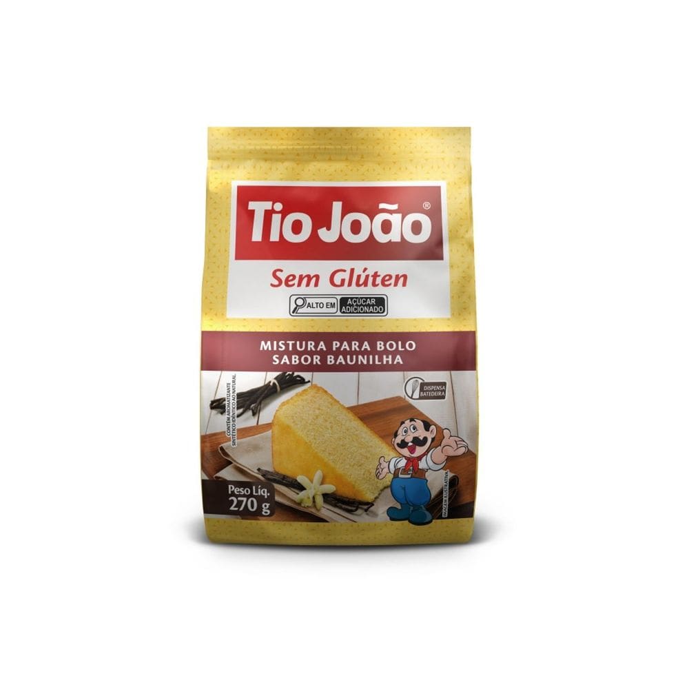 Bolo Sabor Baunilha Tio João Mistura Para Bolo 270G