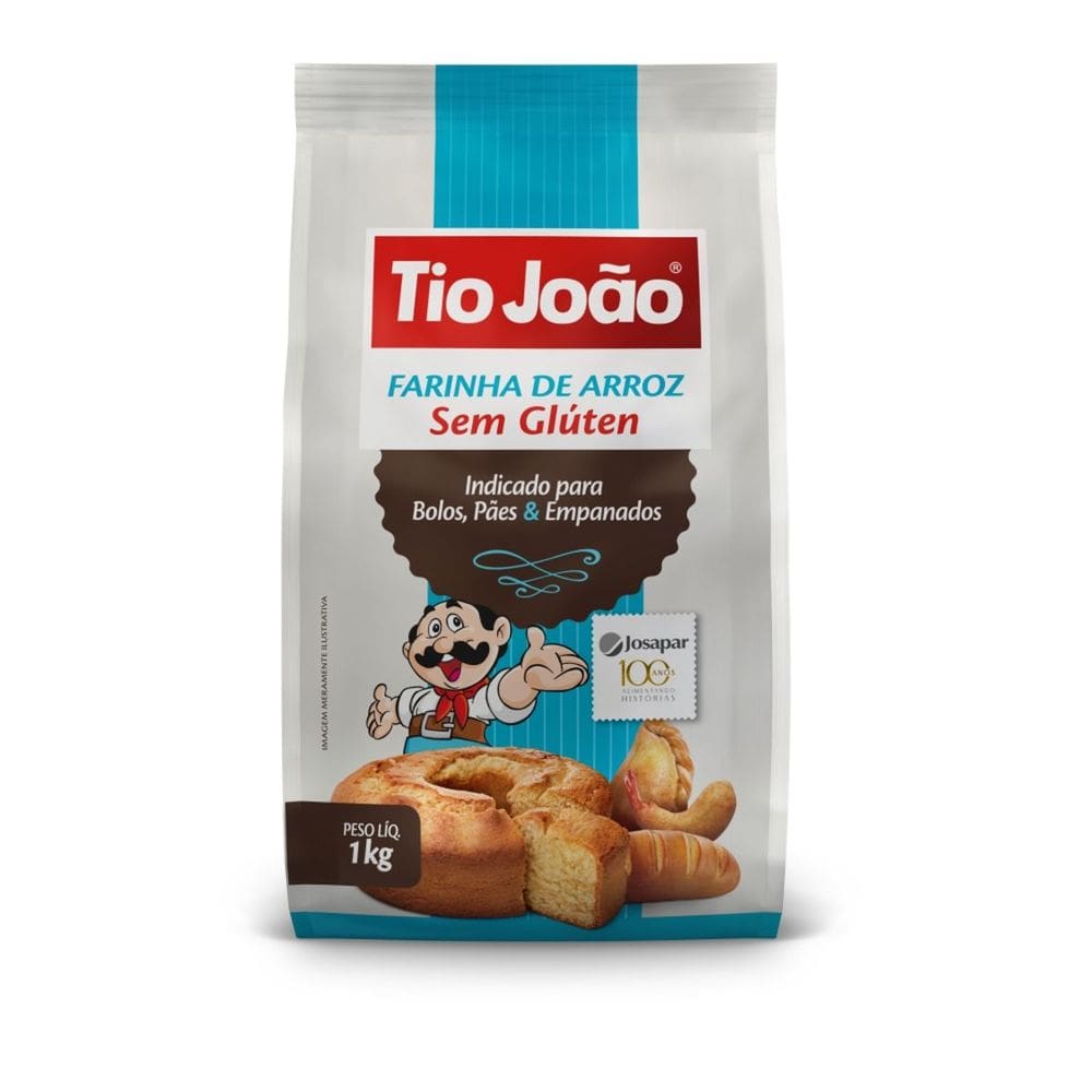 Farinha De Arroz Sem Glúten Tio João 1Kg