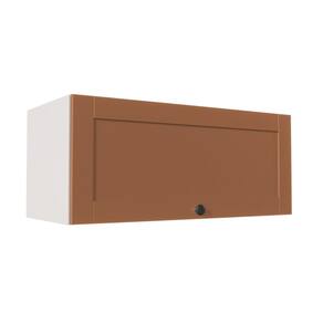 Armário Aéreo Porta Basculante 80cm Arizona Cabecasa Madeiramadeira Branco/Terracota