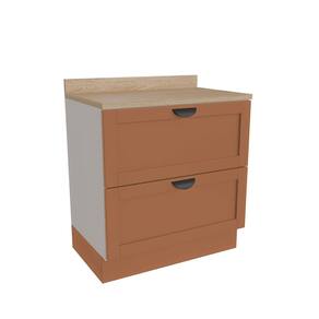 Balcão 2 Gavetões 80cm com Tampo Arizona Cabecasa Madeiramadeira Branco/Terracota
