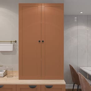 Armário Alto Aéreo 2 Portas 135cm Arizona Cabecasa Madeiramadeira Branco/Terracota