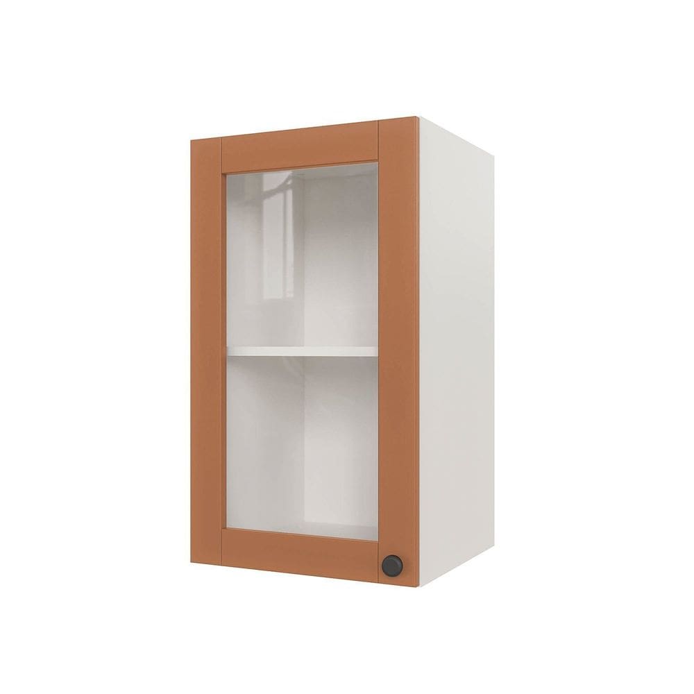 Aéreo 1 Porta 40cm com Porta de Vidro Arizona Cabecasa Madeiramadeira Branco/Terracota