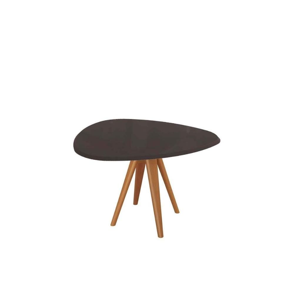 Mesa de Sala Jantar Duna Madeira Maciça c/ Tampo Madeirado c/ Vidro 135x105cm Carvalho/Preto fosco/Vidro preto - Kappesberg