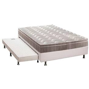 Conjunto Box Casal: Colchão Espuma Paropas D33 Confort Ultra Firme + Base CRC Courano White (138x188)