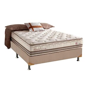 Conjunto Box Casal: Colchão Molas Herval Maxspring Istambul + Base CRC Suede Bege (138x188)