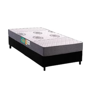 Conjunto Box Solteiro: Colchão Espuma Polar D45 Pérola Grey + Base CRC Suede Black (78x188)