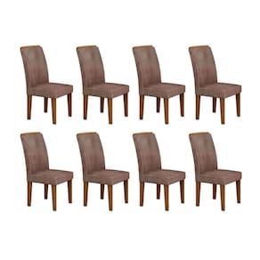 Cadeira Sala de Jantar Lunara Kit 8 Un Imbuia/Suede Capuccino - Rufato